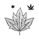 marijuana leaf tattoo design idea