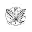 weed leaf tattoo design idea