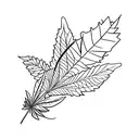 weed leaf tattoo design idea