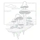 magic mushrooms growing tattoo design idea