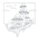 magic mushrooms growing tattoo design idea