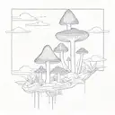 magic mushrooms growing tattoo design idea