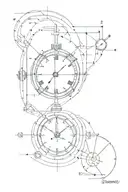 schematic tattoo featuring history, time and travel tattoo design idea
