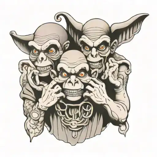 see no evil, speak no evil, hear no evil tattoo design idea