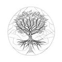 ficus tree and earth element  tattoo design idea