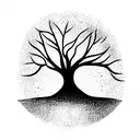 ficus tree with earth element  tattoo design idea