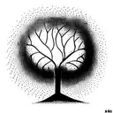 ficus tree with earth element  tattoo design idea