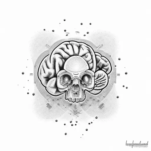 blank sheet and a brain  tattoo design idea