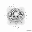 blank sheet and a brain  tattoo design idea