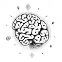 blank sheet and a brain  tattoo design idea