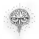 blank sheet and a brain  tattoo design idea