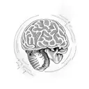 blank sheet and a brain  tattoo design idea