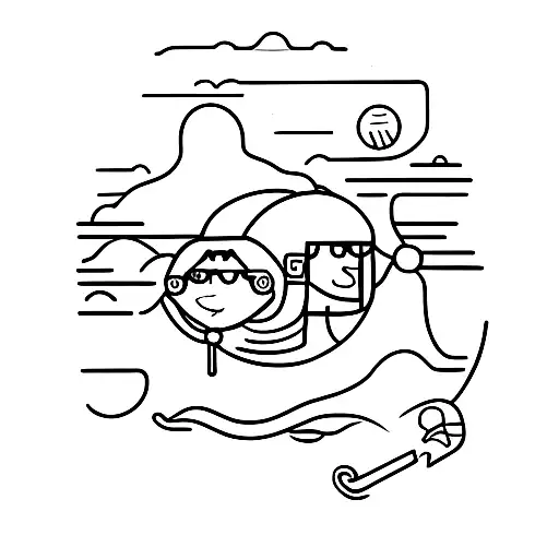 seaman and a computer girl tattoo design idea