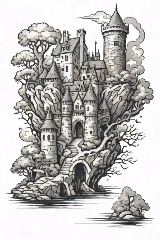 It'll start with a medieval castle at the top of my arm/shoulder, including anything you find appropriate that would add tattoo design idea