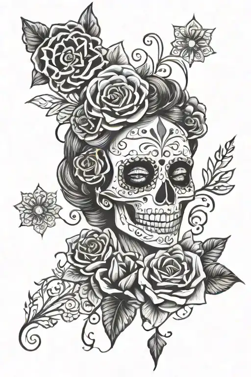 day of the dead tattoo design idea