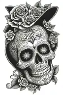 day of the dead skull face paint tattoo design idea