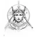 goddess athena tattoo design idea