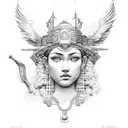 goddess athena tattoo design idea