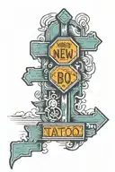 route sign inside tattoo design idea