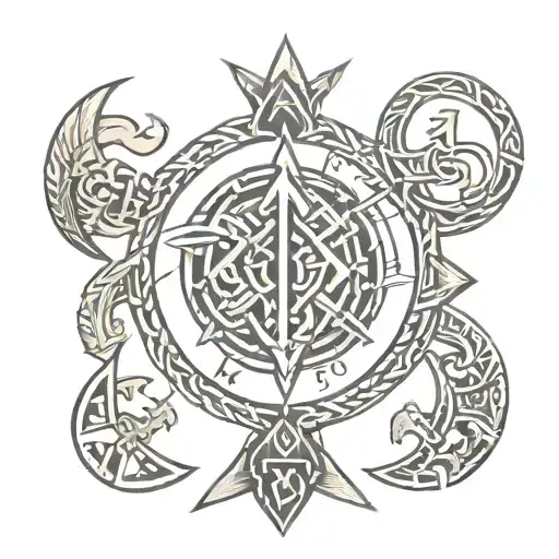 Viking runes tattoo design idea