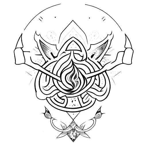 A black Spade symbol with a middle finger symbol within tattoo design idea