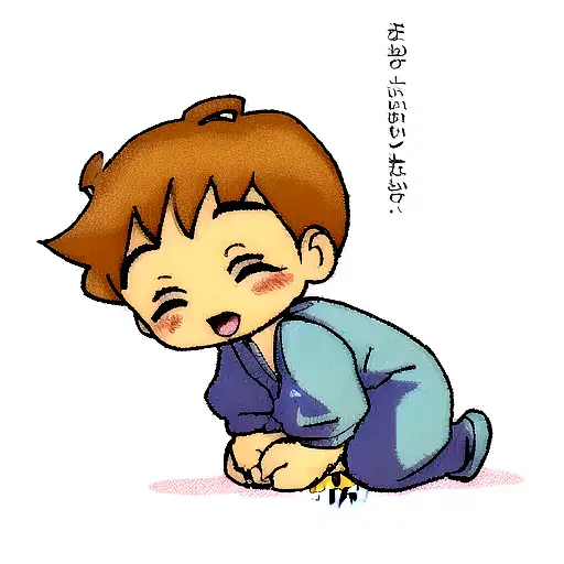 young Sangoku peeing on a KO Teletubbies tattoo design idea