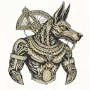 Anubis holding scales tattoo design idea