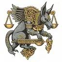 Anubis holding scales tattoo design idea