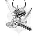 Guts wielding the Dragon Slayer sword tattoo design idea