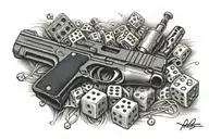 "vallejo", dice, bridge, gun, mac dre tattoo design idea