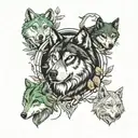1 Black and white 2 gray 3 gray-green 4 natural 5 wolves tattoo design idea