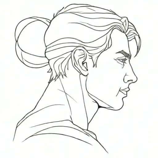 adonis side profile tattoo design idea