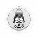 Buddha head full back  tattoo design idea