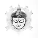 Buddha head full back  tattoo design idea