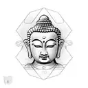 Buddha head full back  tattoo design idea