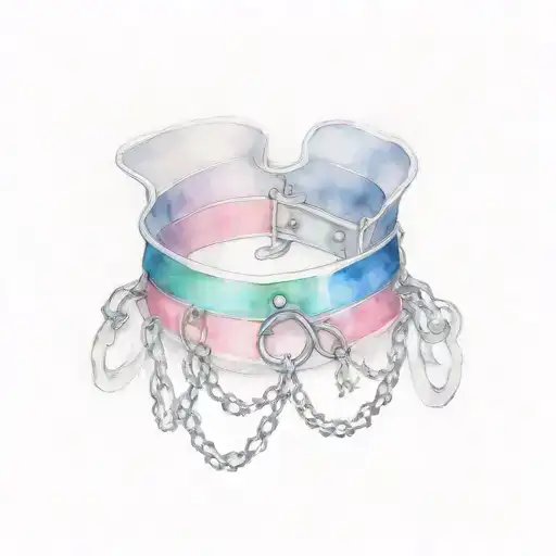 sissy slave collar with chains tattoo design idea