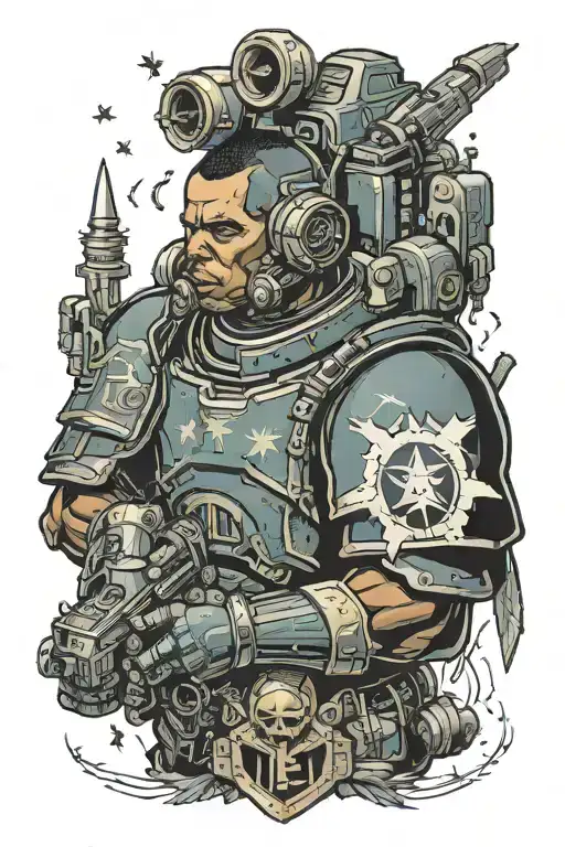 barack obama space marine warhammer 40k tattoo design idea