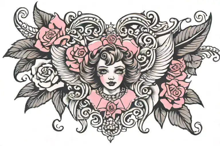 femme sissy pink collar tattoo design idea