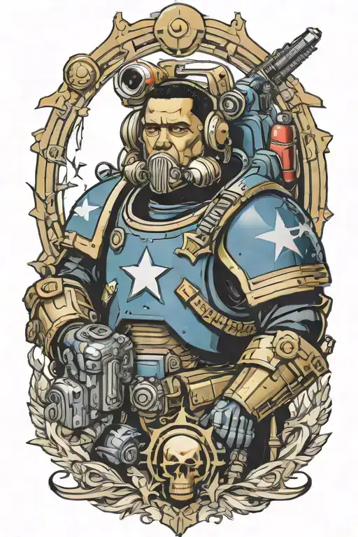 barack obama space marine warhammer 40k tattoo design idea