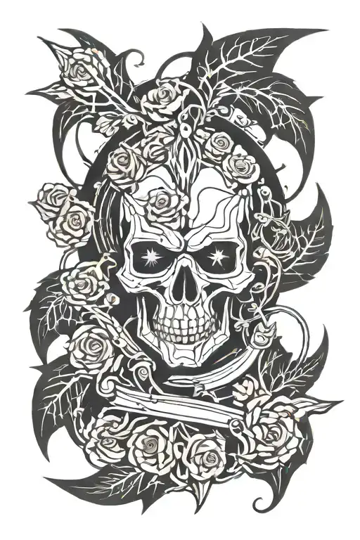 warhammer 40k Night Lords space marine wrapped in rose thorns tattoo design idea