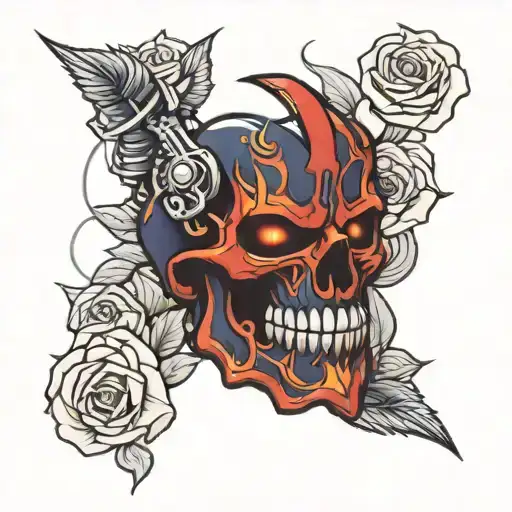 warhammer 40k night lords terminator coiled with roses tattoo design idea