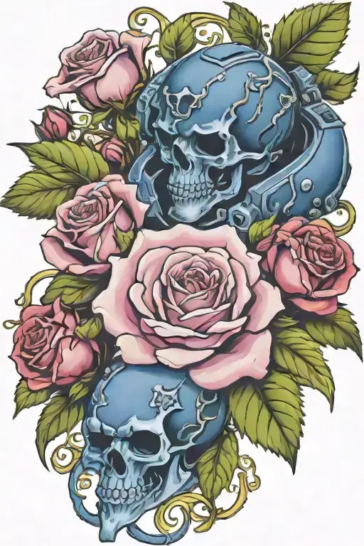 warhammer 40k night lords and Roses with vines tattoo design idea