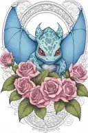 bulbasaur rose on back tattoo design idea