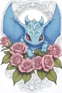 bulbasaur rose on back tattoo design idea