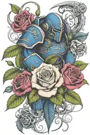 warhammer 40k night lords and Roses with vines tattoo design idea