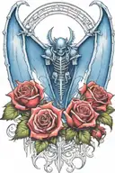 warhammer 40k Night Lords bat wings and Roses with briars tattoo design idea