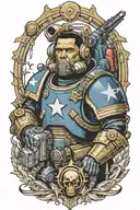 barack obama space marine warhammer 40k tattoo design idea