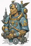 barack obama space marine warhammer 40k tattoo design idea