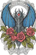 warhammer 40k Night Lords bat wings and Roses with briars tattoo design idea