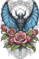 warhammer 40k Night Lords bat wings and Roses with briars tattoo design idea